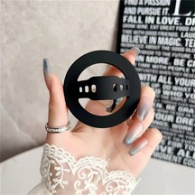 Goldenqian Hollow Güçlü Manyetik Sıvı Silikon Rahat Dairesel Kavrama Tok Braketi Magsafe Güçlü Telefon Halka Tutucu İçin Standı Black Black