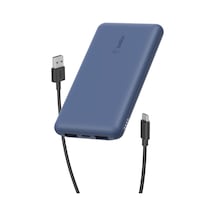 10000 Mah Powerbank, 15w Usb-c & 12w 2xusb-a Girişli, Kompakt Dizayn, Kablo Dahil, Mavi