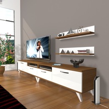 Decoraktiv Eko 220r Mdf Retro Tv Ünitesi Tv Sehpası Ceviz - Beyaz