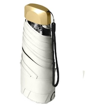 Hss Mini Güneş Şemsiyesi Şemsiye Güneş Kremi Uv Karşıtı Küçük Taşınabilir Şemsiye -bej - Beyaz