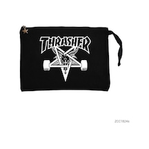 Zepplin Giyim Thrasher 666 Siyah Clutch Astarlı Cüzdan / El Çantası