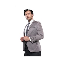 Wessi Yan Torba Cep Slim Fit Gri Ceket Gri