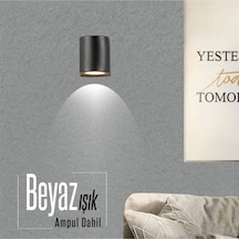 Tek Yönlü Iç - Dış Mekan Dekoratif Siyah Aplik - Beyaz Işık Siyah