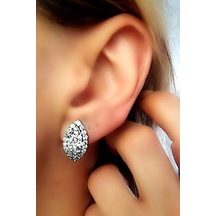 Pırlanta Işıltısında Zirkon Taşlı Gümüş Bayan Küpe N11.75963