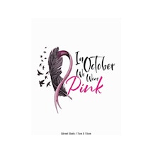 Ütü İle Yapışan Tekstil Dtf Transfer Baskı In October We Wear Pink