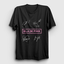 Presmono Unisex Signs Blackpink T-shirt Siyah