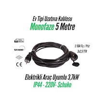 Bemis Elektrikli Araç Monofaze Uzatma Kablosu 16a 5 Metre- 3,7 Kw- 1/16a Fiş-1/16a Priz 3x2,5 Ttr 3,7 Kw- 1/16a Fiş-1/16a Priz 3x2,5 Ttr