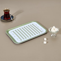 Kitchen Blad Tepsi - Yeşil / Beyaz - 27x21 Cm Çok Renkli