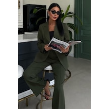 Sırt Dantel Detay Premium Takım Elbise 10031 Haki