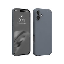 Apple iPhone  Uyumlu,  16 Plus Kılıf Nano İçi Kadife Silikon - Gri