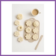 Bezos Silikon Kek Ve Çikolata Kalıbı 6 Lı Krem Renk Pasta Tatlı Muffin Kalıbı Bzoshb