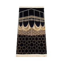 Kabe Desenli Ultra Plus Siyah Şönil Seccade 2