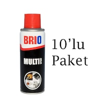 Brio Çok Amaçlı Sprey Multi Sprey Yağlayıcı, Koruyucu Yağlayıcı Ve Pas Sökücü Aerosol 200 Ml 10'lu Paket 10 Adet