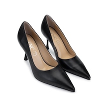 Tamer Tanca Kadın Hakiki Deri Siyah Deri Topuklu Ayakkabı 815 9603 Bn Ayk Y25 Sıyah Dr Siyah