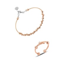 Gümüş Dorissa Rose Gümüş Bilezik Ve Yüzük Gümüş Set Gümüş Dorissa Rose Gümüş Bilezik Ve Yüzük Gümüş Set