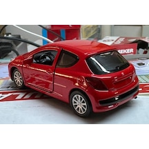 Oyuncak Metal Model Araba 1/36 Çek Bırak Peought 207 Kırmızı