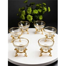 Çnr Home Collection 6 ' Lı Lüx Kahve Yani Mini Lokumluk Şekerlik Gold