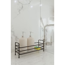 Eva Metal Tasarim Banyo Mutfak Organizer Düzenleyici Raf Kozmetik Takı Stand Baharatlık Dolap Içi, Tezgah Üstü Metal Siyah