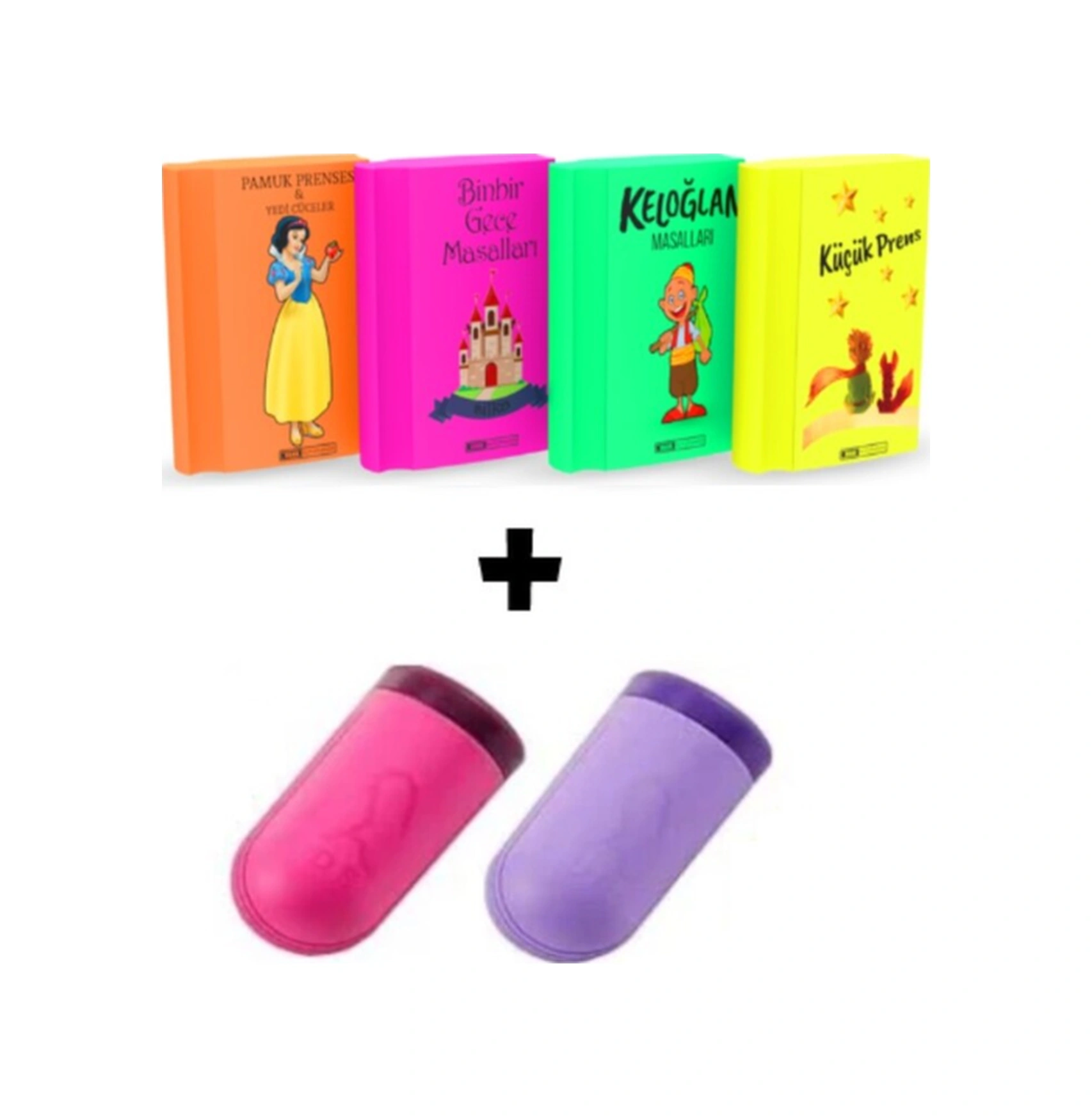 Art.21 Silka 4 Adet Neon Kitap Silgi Ve 2 Adet Prime 2 Kalemtraş Seti Kız Öğrenci