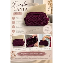 Bordo Penye Burslu Clutch Çantası