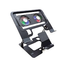 Upway Steel-cooler Rgb Turbo Fanlı Karbon Çelik Laptop Tablet Ve Telefon Standı