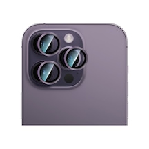 İphone Uyumlu 14 Pro Max Caseworld Alloy Serisi Oleofobik Anti Reflective Kamera Lens Koruyucu Mor
