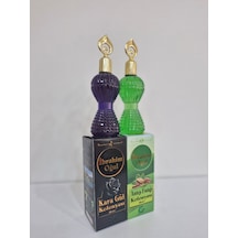 Özel Seri Kara Gül & Antep Fıstığı 2'li Karma Kolonya Seti - Kristal Şişeli Hediyelik Paket 2x200 Ml