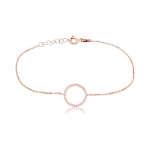 Cosar Silver 925 Ayar Zirkon Taşlı Halka Bileklik Rose