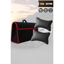 Kia K2700 Uyumlu Koltuk Yastığı Siyah Renk Bagaj Çantası Lüks Model