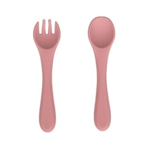 Sevi Bebe Pembe Silikon Çatal Ve Kaşık Seti Mommyslab Mağaza