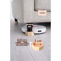 Robot Süpürge İçin Doğal Ahşap Koltuk Baza Yükseltici 3,5 Cm Yükseltir, Çap 5 Oyuklu Takoz 1 Adet Diğer