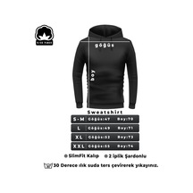 Unisex Kafadar Ayılar Baskılı Bisiklet Yaka Sweatshirt Siyah