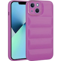 Apple Uyumlu iPhone 14 Plus Kamera Korumalı Parlak Aihttg'li Tchs Galya Kılıf-mor Mor