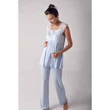 Angbutik Artış 13200 Kadın Kısa Kol Lohusa Pijama Takımı