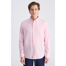 D'S Damat Ds Damat Comfort Pembe Armürlü %100 Pamuklu Gömlek 4hc02k8122652 P01