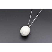 Hakiki Doğal Havlit Kolye Ucu 006 Gri