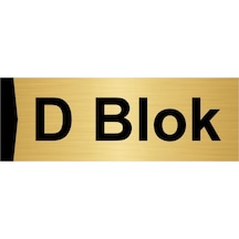 D Blok 5x20cm Altın Renk Metal Yönlendirme Levhası