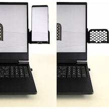3d Baskı Monitor Telefon Tutucu - Petek Desenli Laptop Kenar Telefon Tutucu-siyah Diğer