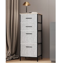 Çok Amaçlı Dolap 4 Çekmeceli Komodin Sehpa Gri 1612