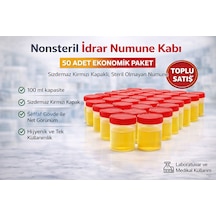 Nonsteril Numune Kabı 100 Ml Sızdırmaz Kapaklı Steril Olmayan Numune Kabı Laboratuvar Ve Medikal Kullanım 50 Adet