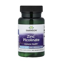 Takviye Swanson Vitamins, Zinc Picolinate, 22 Mg, 60 Vegan Capsules