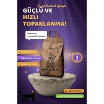 Lavanta Kokulu Doğal Bentonit Kedi Kumu 5 Kg Güçlü Topaklanan, Tozsuz, Koku Hapseden, Patilere Yapışmayan, Bentonit Kedi Kumu