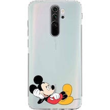 Xiaomi Redmi Note 8 Pro Kamera Korumalı Kapak Mickey Mouse Tasarımlı Şeffaf Kılıf Şeffaf
