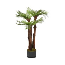 Rüzgar Yapay Çiçekçilik 3 Gövdeli Çikas Ağacı 110 Cm Yeşil