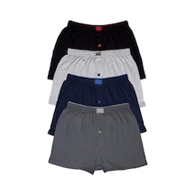 Tutku Erkek Penye Düğmeli Boxer Karışık Renk 4'Lü Paket 001