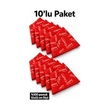 Herşeynota 10 Lu Atatürk İmzalı Kırmızı %100 Pamuk Fular 52x52 Cm Tören Etkinlik Gösteri Çok Renkli