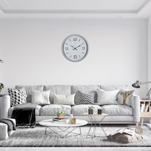 Beyaz Modern Prestij 52 Cm Metal Duvar Saati Çok Renkli