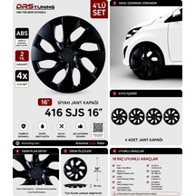 Chevrolet Uyumlu 16 Inc Kırılmaz Parlak Siyah Jant Kapağı 1 Takım 4 Adet No:416