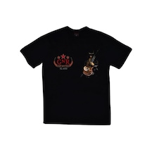 Stoned&Fame Unisex Siyah Baskılı Büyük Beden T-shirt SIYAH