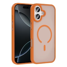 Apple, Uyumlu iPhone 17 Kılıf M-safe Şarj Özellikli Mat Arka Yüzey Zore Sio Kapak Turuncu Apple, Uyumlu iPhone 17 Kılıf M-safe Şarj Özellikli Mat Arka Yüzey Zore Sio Kapak Turuncu